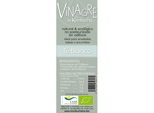 Vinagre de Bio Kombucha Té Blanco 250ml