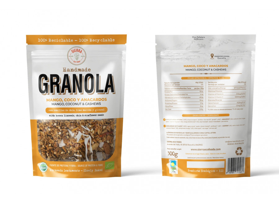 GRANOLA DE MANGO, COCO Y ANACARDOS eco