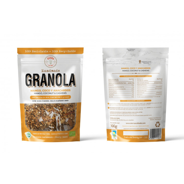 GRANOLA DE MANGO, COCO Y ANACARDOS eco