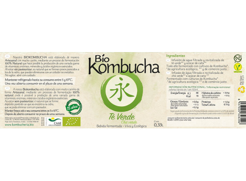 Bio Kombucha Té Verde 0,33L PET